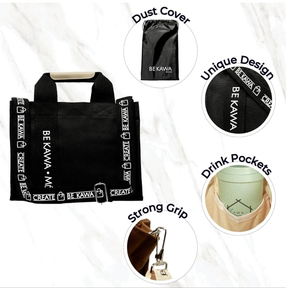 be kawa Canvas Tote Bag | Tote Bag For Women | Crossbody Bag | Multipocket Tote - Picture 5 of 9